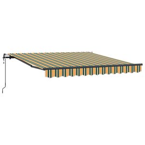 vidaXL Cortina Retractabilă Verde și galben 350 x 250 cm