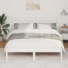 vidaXL Cadru de pat cu headboard Alb 135 x 190 cm Lemn de pin masiv