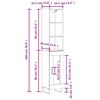 vidaXL Dulap &icirc;nalt, stejar fumuriu, 34,5x34x180 cm, lemn prelucrat