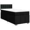 vidaXL Pat box spring cu saltea, negru, 90x200 cm, textil