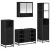 vidaXL Set de mobilier pentru baie 4 buc. Stejar Negru 80 x 33 x 60 cm