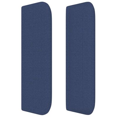 vidaXL Tăblie de pat cu aripioare albastru 103x16x78/88 cm textil