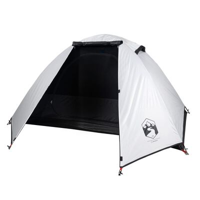 vidaXL Cort camping, 2 persoane, alb, țesătură opacă, impermeabil