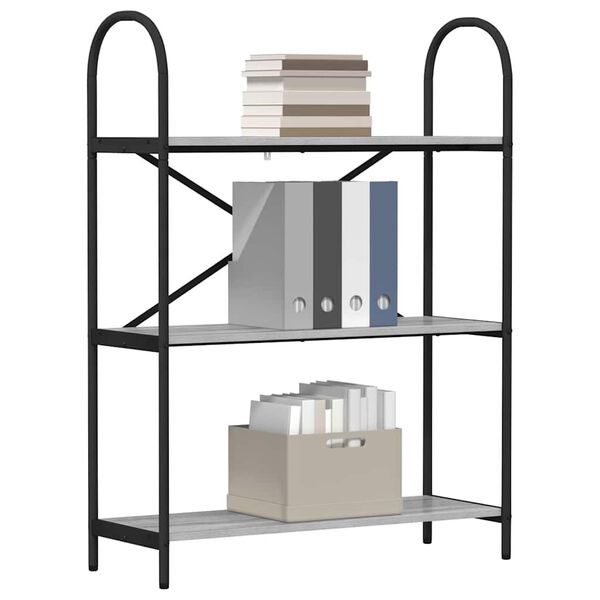 vidaXL Raft pentru cărți Gri Sonoma 80 x 30 x 109 cm Lemn compozit