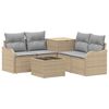 vidaXL Set de canapea 6 buc. Beige și gri deschis Ratan poli și Oțel