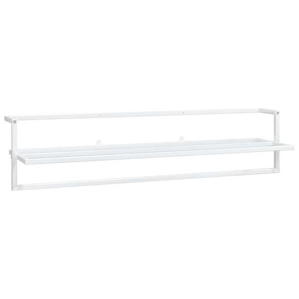 vidaXL Suport pentru prosoape, alb, 95x25x22 cm, fier