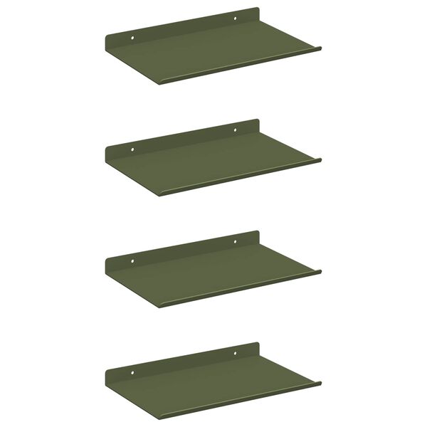 vidaXL Raft suspendat 4 pcs Verde măsliniu 30 x 18 x 2,5 cm Oțel