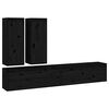 vidaXL Comode TV, 4 buc., negru, lemn masiv de pin