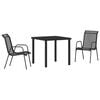vidaXL Set de masă pentru grădină 3 pcs Negru