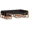 vidaXL Set de canapele de exterior 10 buc. Natural și Negru