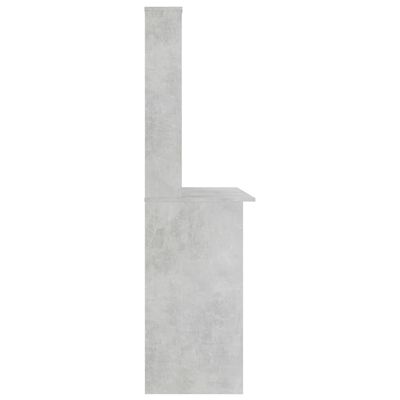vidaXL Birou cu rafturi, gri beton, 110x45x157 cm, PAL