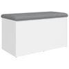 vidaXL Bancă de depozitare albă 82x42x45 cm, lemn stratificat
