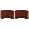 vidaXL Zid de sprijin 2 buc. 50 x 50 x 40 cm Ruginit