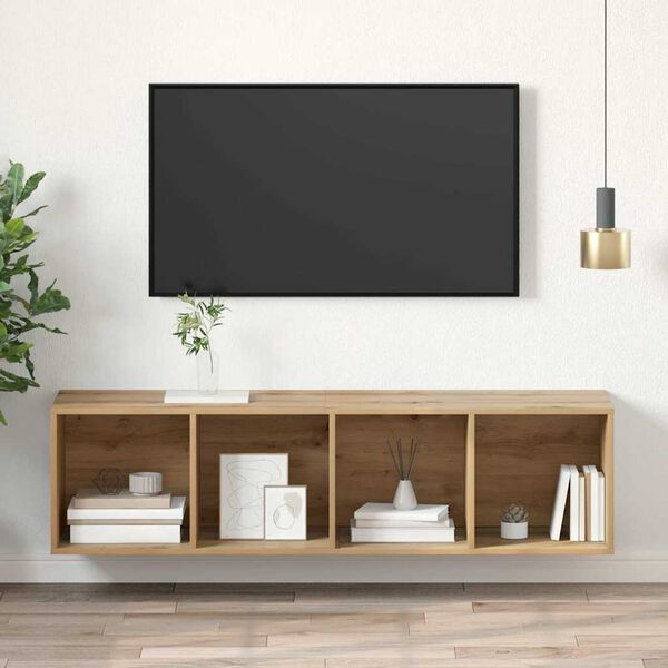 vidaXL Set comodă TV Stejar Artizanal 37 x 37 x 142,5 cm Lemn compozit