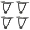 vidaXL Picioare tip agrafă pentru măsuță de cafea, 4 buc., antracit, 10 cm, oțel masiv