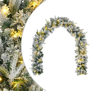 vidaXL Ghirlandă de Crăciun Verde și alb 270 cm PVC și PE 50 LED-uri