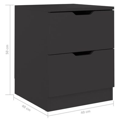 vidaXL Dulap noptieră, negru, 40x40x50 cm, lemn prelucrat