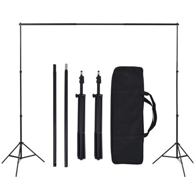 vidaXL Kit studio foto cu fundaluri, lămpi și umbrele