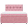 vidaXL Pat box spring cu saltea, roz, 180x200 cm, catifea