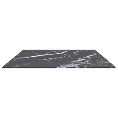 vidaXL Blat masă negru 100x62 cm 8mm sticlă securizată design marmură