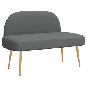 vidaXL Bancă tapițată cu spătar Gri &icirc;nchis 110 x 60 x 76 cm