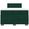 vidaXL Pat box spring cu saltea, verde &icirc;nchis, 120x190 cm, catifea