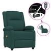 vidaXL Fotoliu de masaj electric, verde &icirc;nchis, material textil