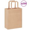 vidaXL Pungi de h&acirc;rtie 250 buc cu m&acirc;nere maro 18x8x22 cm