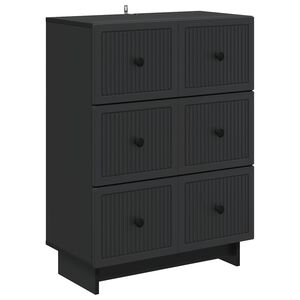 vidaXL Dulap cu sertare Negru 66 x 34,5 x 90 cm Lemn prelucrat