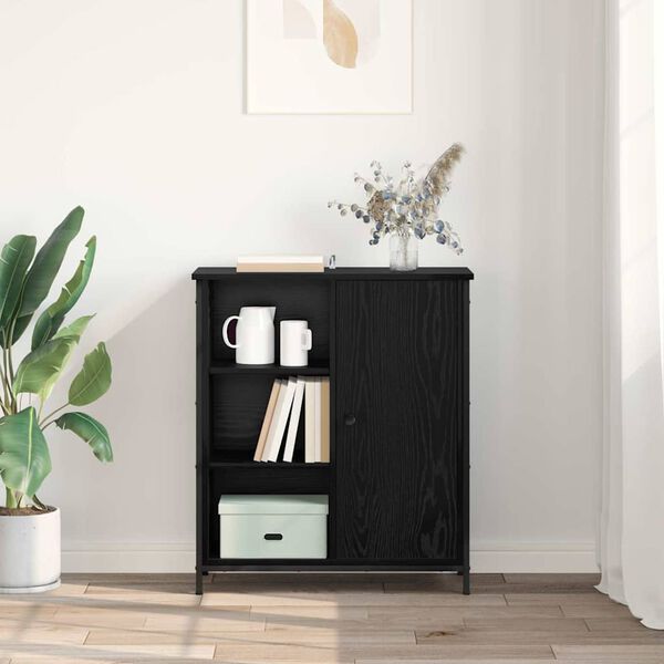 vidaXL Bufet Stejar Negru 70 x 30 x 80 cm Lemn compozit