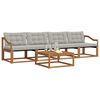 vidaXL Set de canapele de exterior 5 pcs Gri natural și deschis