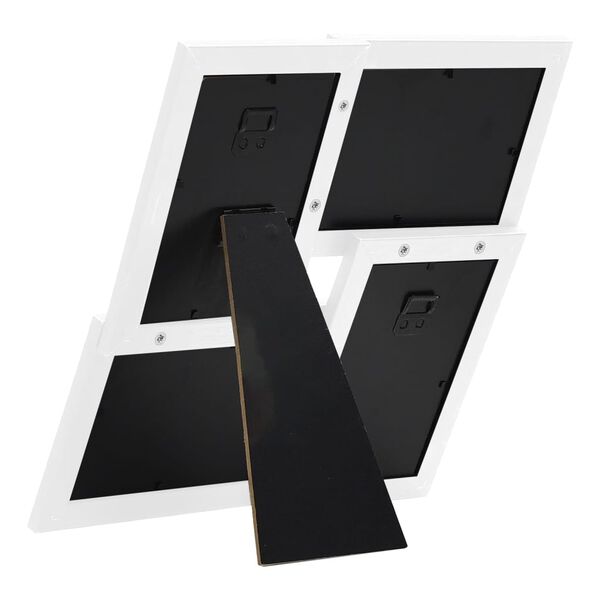 vidaXL Ramă foto colaj, alb, 4x (13x18 cm) foto, MDF