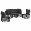 vidaXL Set de canapele de exterior Negru Poliester