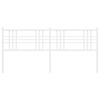 vidaXL Tăblie de pat metalică, alb, 180 cm