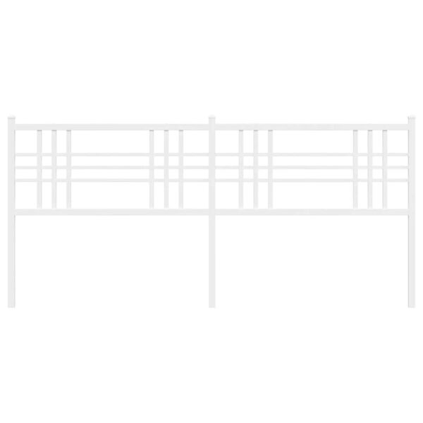 vidaXL Tăblie de pat metalică, alb, 180 cm