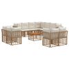 vidaXL Set de canapele de exterior 12 buc. Alb Natural și Crem
