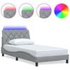 vidaXL Cadru de pat cu LED fără saltea Gri deschis 100x200 cm Material
