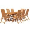 vidaXL Set mobilier de grădină, 9 piese, lemn masiv de acacia, 160-240 cm