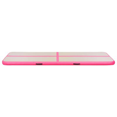 vidaXL Saltea gimnastică gonflabilă cu pompă roz 500x100x10cm PVC