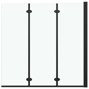 vidaXL Cabină de duș pliabilă, 3 panouri, negru, 130 x 138 cm, ESG