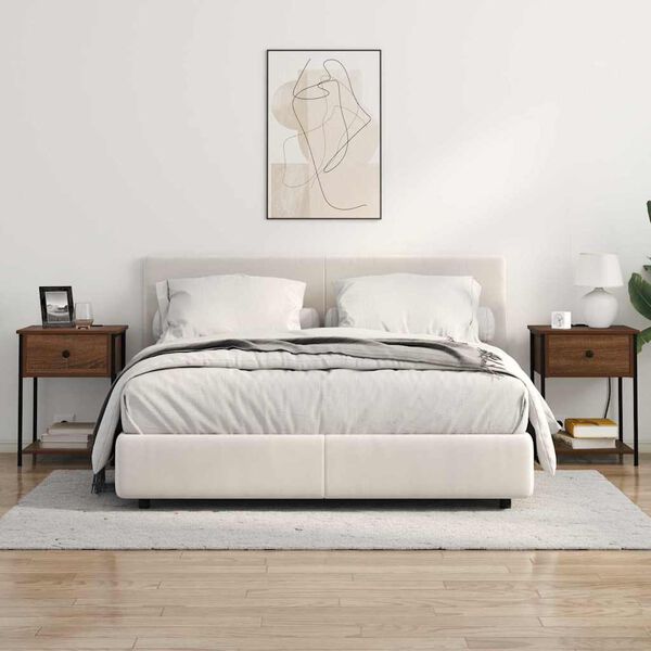 vidaXL Dulap de noapte Stejar închis 42 x 41 x 56 cm Lemn compozit