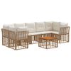 vidaXL Set de canapele de exterior 8 buc. Alb Natural și Crem
