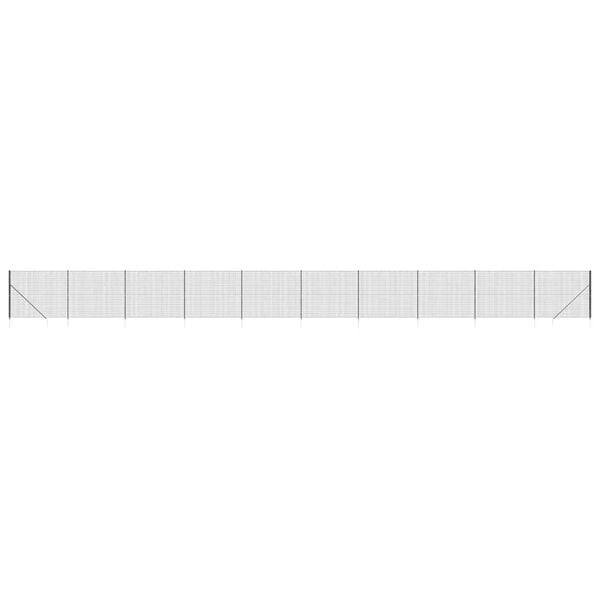 vidaXL Gard plasă de sârmă cu țăruși de fixare, antracit, 2x25 m
