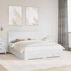vidaXL Cadru de pat cu headboard Alb 160 x 200 cm Lemn compozit