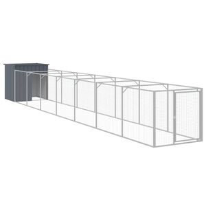 vidaXL Cușcă c&acirc;ine cu țarc antracit 110x813x110 cm oțel galvanizat
