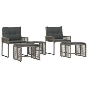 vidaXL Set de Mobilier pentru Exterior cu pernă 5 pcs Gri