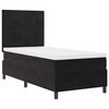 vidaXL Pat cu arcuri cu saltea cu headboard Negru 90 x 190 cm țesătură