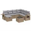 vidaXL Set canapele de grădină, 8 piese, cu perne, bej, poliratan