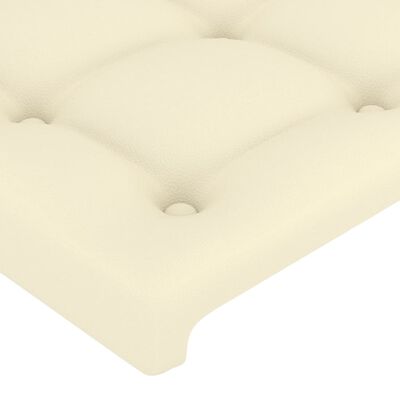 vidaXL Tăblie de pat cu aripioare, crem, 183x23x118/128 cm, piele eco