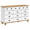 vidaXL Comodă cu sertar ASKIM Alb 79 x 40 x 133,5 cm Lemn de pin masiv